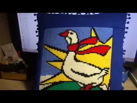 45.  Подушка "ГУСЬ ЛАПЧАТЫЙ" от "PANNA".  Окончание и оформление работы  Вышивка крестиком