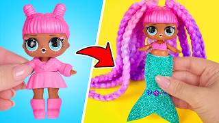 ✨ Mermaid Glow-Up MAGIC! From Plain Doll to Glitter Queen 🐚