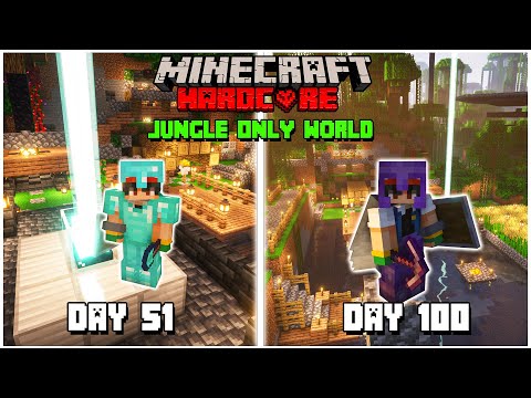 I Survived 100 days in JUNGLE BIOME in HARDCORE MINECRAFT (Hindi) part - 02