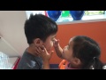 Little Sis Giving Big Bro Kisses