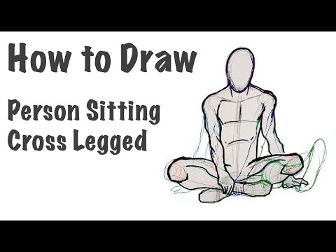 Person Sitting Cross Legged | drawing step by step