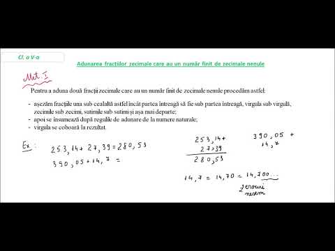 Adunarea fractiilor zecimale cu un numar finit de zecimale