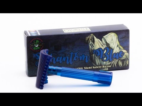 Phantom blue open comb double slant safety razor