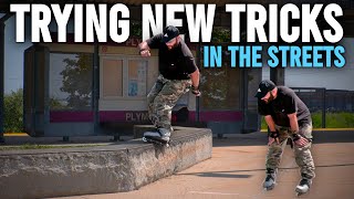 Let's Go Street Skating (w/ NEW TRICKS!) // Faction Plastik // Aggressive Inline Skate Vlog