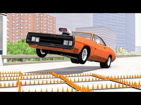 Massive Spike Strip Pileup Crashes #38 – BeamNG Drive | CrashBoomPunk
