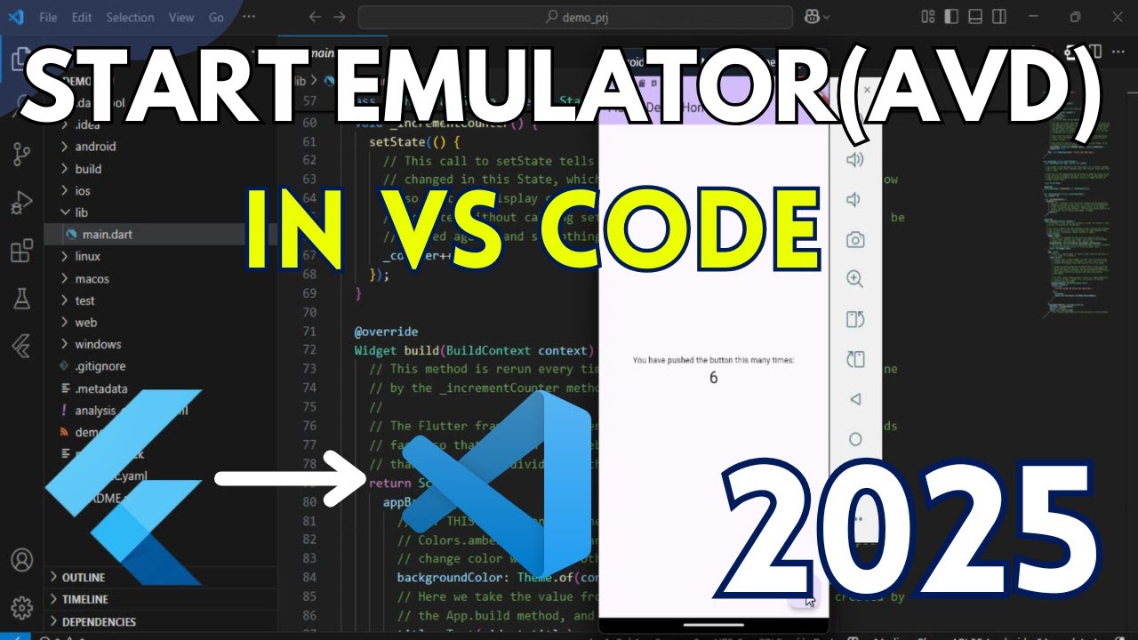 Start Android Emulator(AVD) Directly from  VS Code [2025] | Android App in VS Code