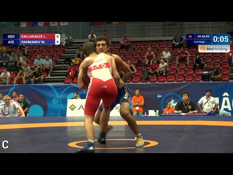 1/4 GR - 60 kg: M. RAHMANOV (AZE) df. L. KAVJARADZE (GEO) by FALL, 5-0