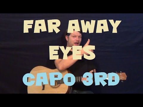 Far Away Eyes (The Rolling Stones) Einfaches Strum-Gitarren-Lektions-Capo 3. Wie man spielt Tutorial