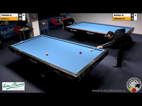 Czech 3-cushion - 3rd round Adam Bača v Otakar Truksa, Adam Kozák v Fouad Sibai