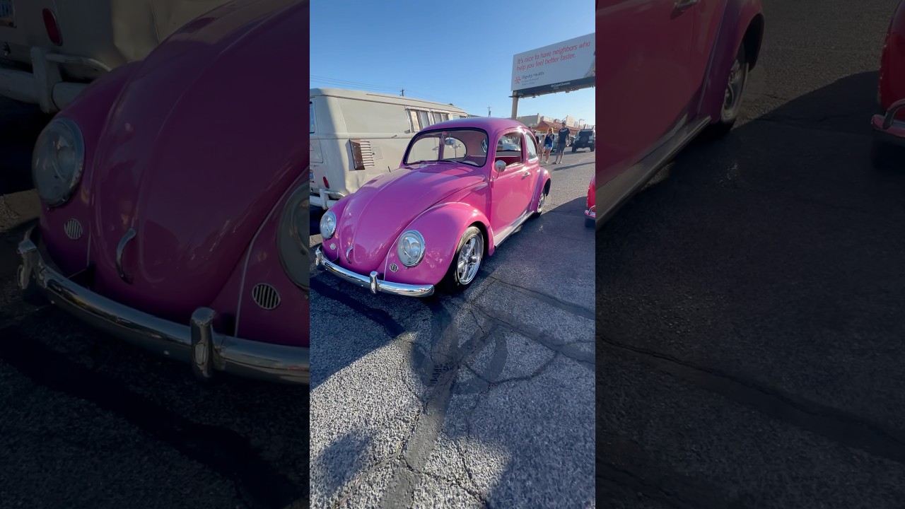 The Pink Panther VW Beetle #volkswagen #pink #vwbeetle #vwbug #vocho #carshow #carmeet #vintagecars