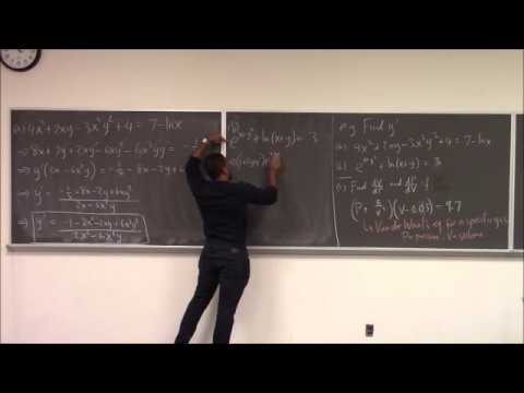 Math 1206-R03 Lecture 16 - More Implicit Differentiation and Logarithmic Differentiation