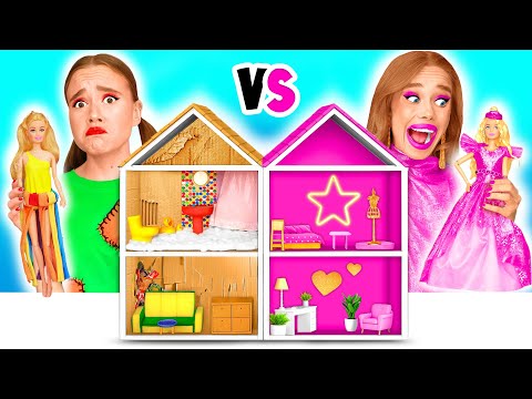 We Build Amazing Doll House for Barbie | Rich vs Broke Challenge by BaRaDa