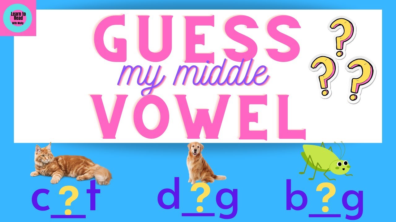 Guess my Middle Vowel Game! / CVC Words / Vowels / Short Vowels / Phonics / Phonemic Awareness