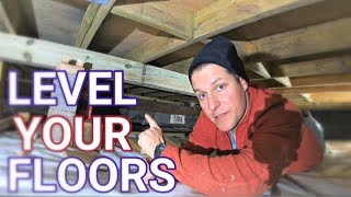 Leveling FLOORS in our 100 year old Farmhouse! Fixer upper
