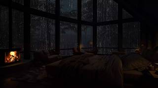🌧️ Sótão Aconchegante com Vista para a Selva 🔥 Chuva Tropical e Lareira para Sono Profundo