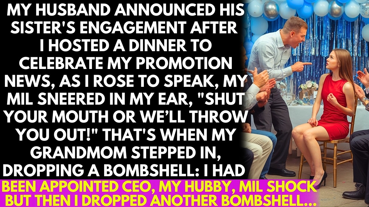 At a dinner party, I hosted to share the news of my promotion, my MIL sneered, "Shut your mouth!"