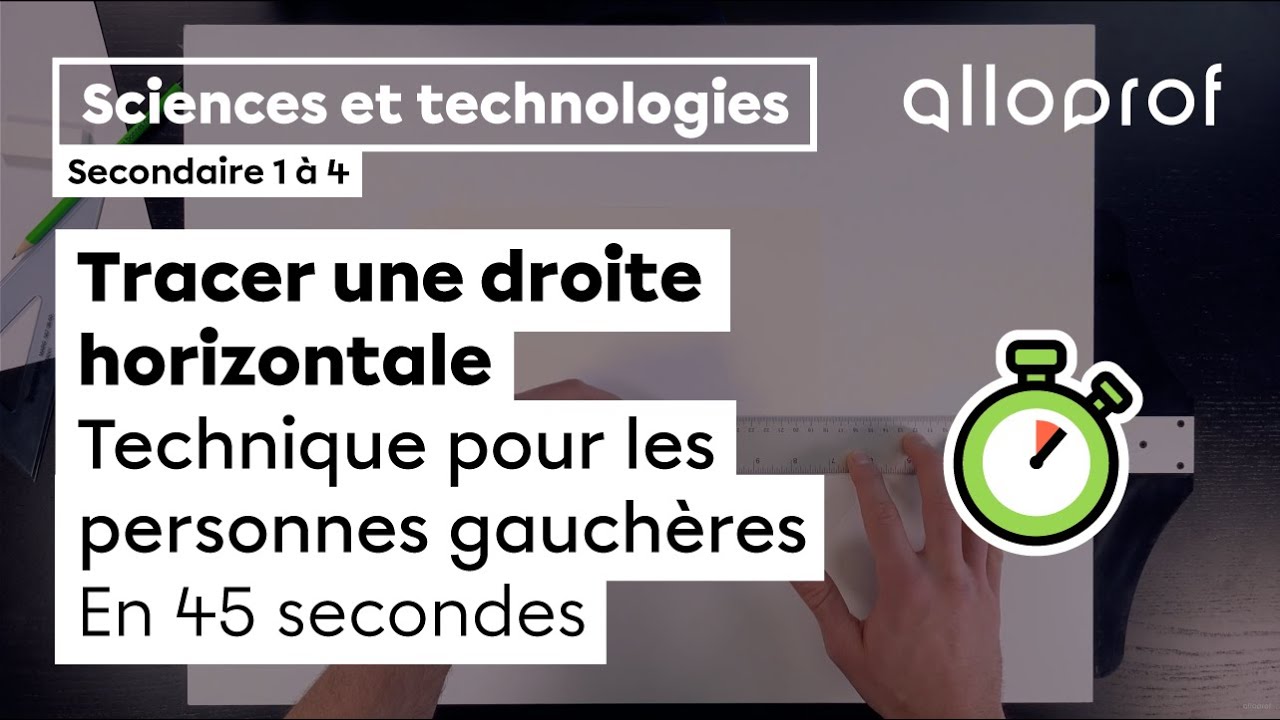 Tracer une droite horizontale - Technique pour les personnes gauchères