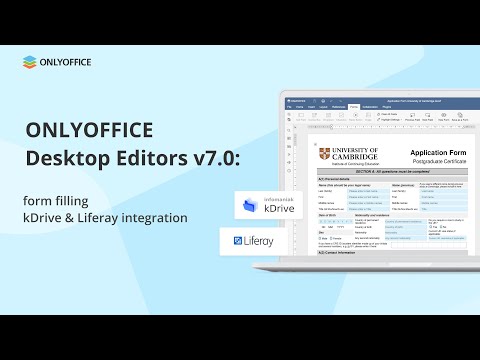 ONLYOFFICE Desktop Editors v7.0: form filling, kDrive & Liferay integration