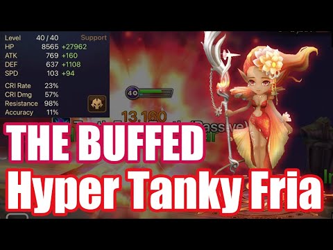 【Summoners War RTA】THE BUFFED Hyper Tanky Resis100% Fria, is her passive new meta for cc team??