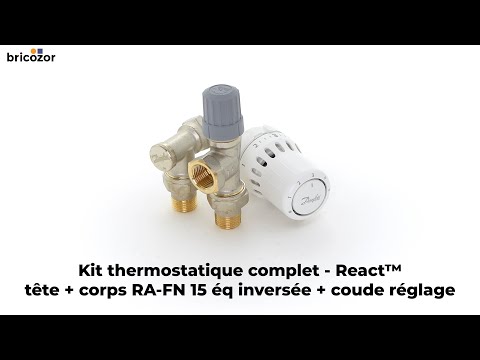 Kit thermostatique complet tête + corps RA-FN 15 équerre + coude de réglage - React™ DANFOSS