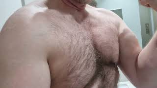 Download lagu Hairy chest muscular man.Mature muscle.pec flex biceps flex mp3