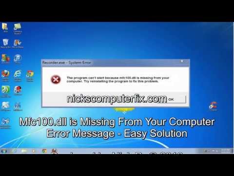 comment installer mfc100.dll