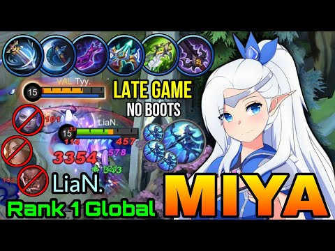 Insane Damage Miya Late Game No Boots Build - Top 1 Global Miya by LiaN. - MLBB