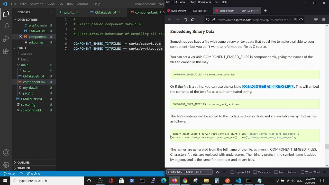 ESP IDF HTTPS Server - Project definitions