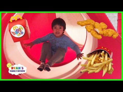 Family Fun Time at McDonald's Indoor Playground! Happy meal toy surprise with Ryan's Family Review