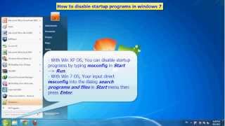 How to disable startup programs in Windows 7
