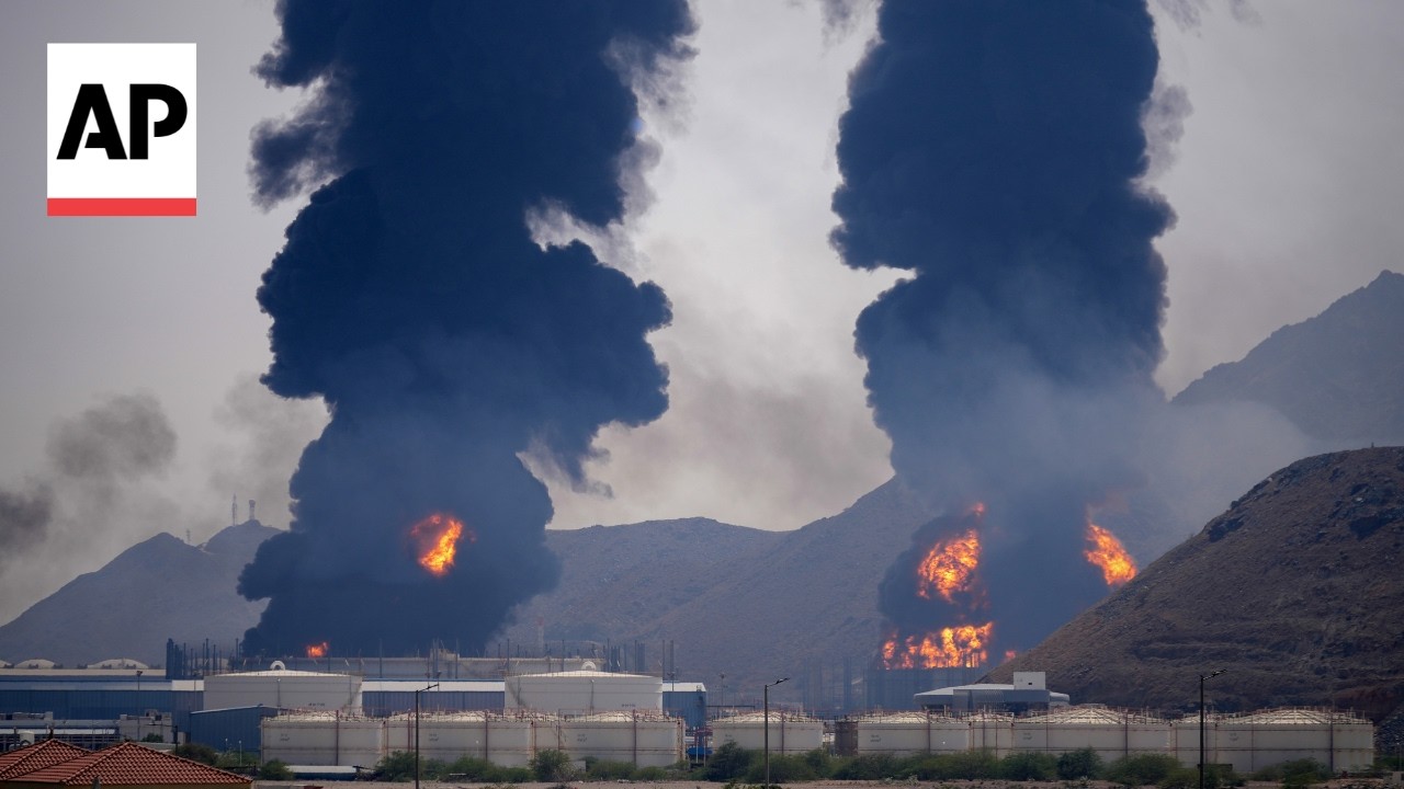 Video | Debris from an Iran drone interception strikes an oil facility in the UAE