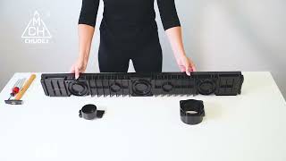 Venkovní žlab s litinovou mřížkou 130x55x1000mm