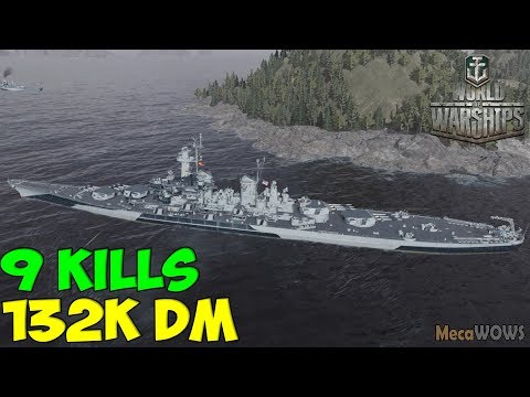 World of WarShips | Montana  | 9 KILLS | 132K Damage - Replay Gameplay 4K 60 fps