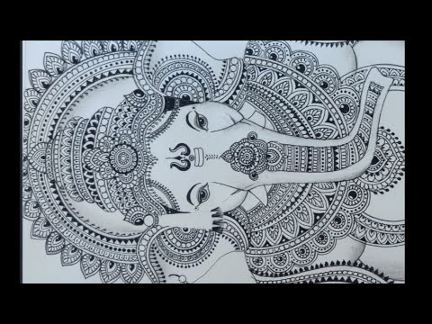 Ganesha Mandala art/ How to draw a beautiful detailed mandala art of Ganpati Bappa/ Ganesha drawing