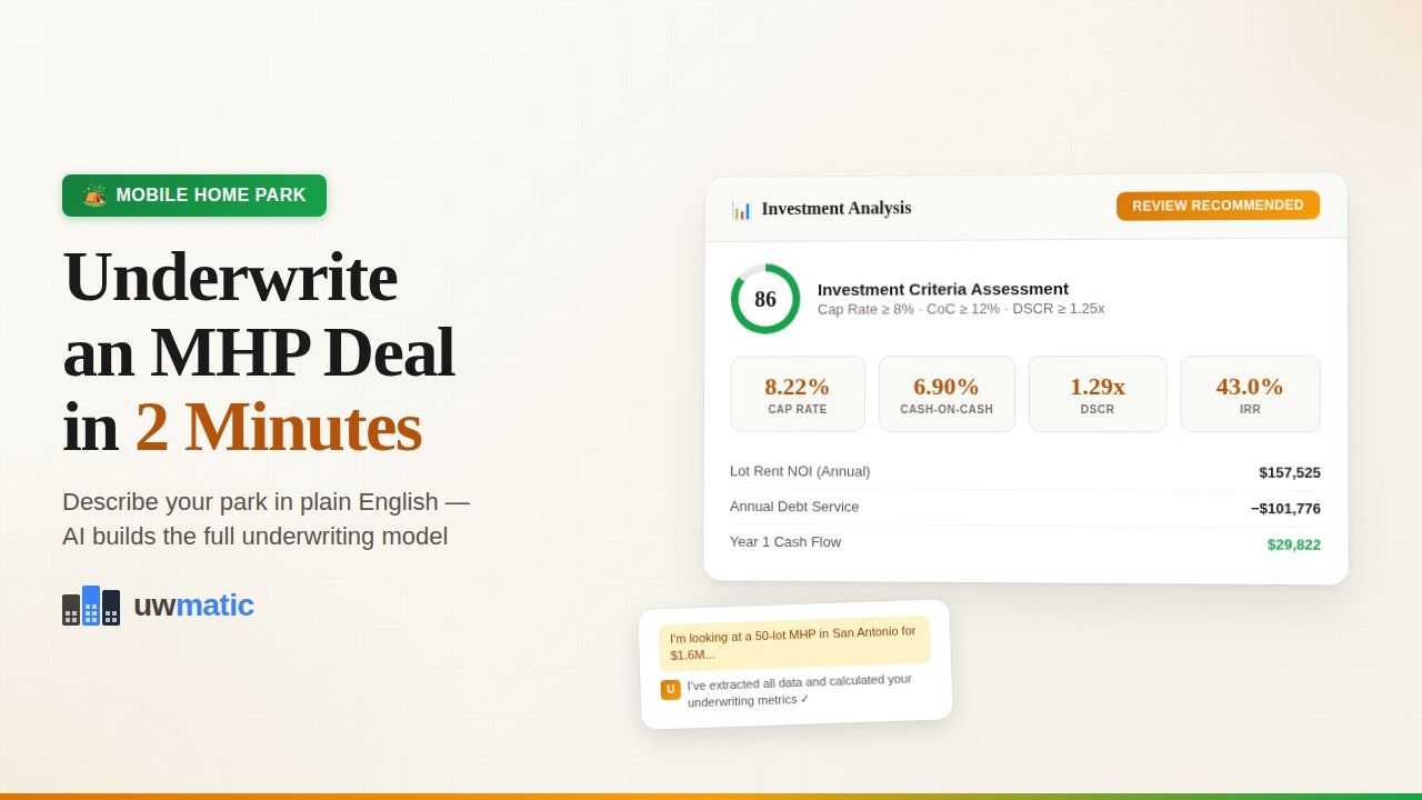 Underwrite a Mobile Home Park via Chat thumbnail