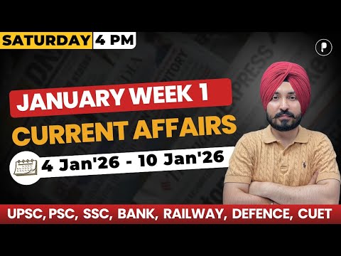 Weekly Current Affairs 2026 | January 2026 Week 1 | Parcham Classes Current Affairs