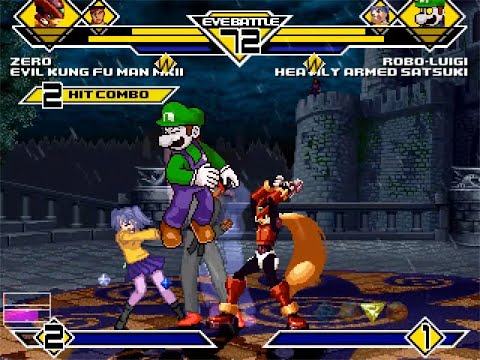 SK MUGEN - Zero & Evil Kung Fu Man Mark-II vs Robo-Luigi & Heavily Armed Satsuki