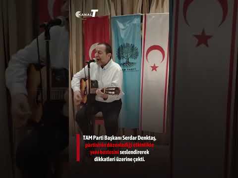 TAM Parti Başkanı Serdar Denktaş, partisinin düzenlediği etkinlikte yeni bestesini seslendirerek…