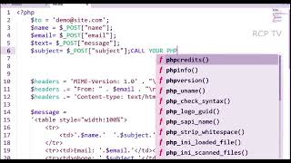 Download the video "Email sending with Php script and Html"