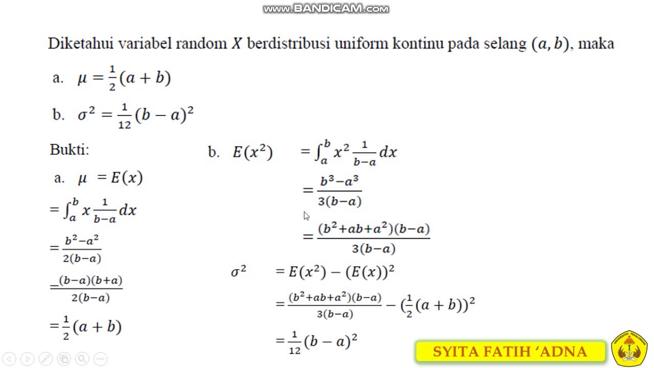 Distribusi Uniform Kontinu