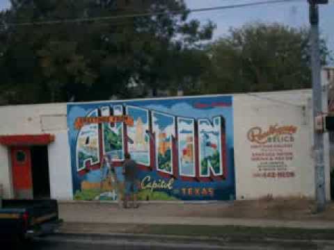 Timelapse of "Greetings from Austin" Mural Being Repainted
