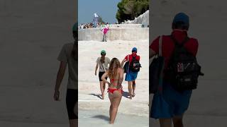 ☀️The Wonder Of Nature Fun White Pamukkale Turkey -Nice Day?️ #cleopatra #pamukkale #pool