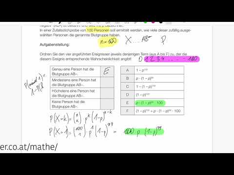 Mathelernen mit Martin Matura-Beispiel KL18_PT2_T1_23 Binomialverteilung