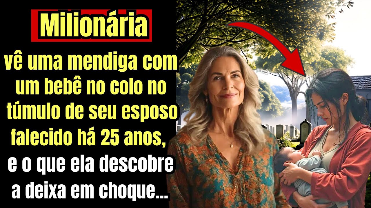 Milionária vê uma mendiga com um bebê no colo no túmulo de seu esposo falecido há 25 anos, e o...