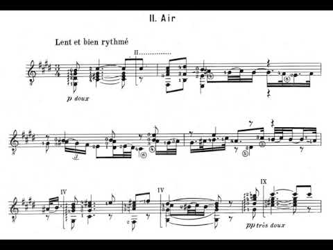 Frank Martin - Quatre Pieces Breves for Guitar (1933) [Score-Video]