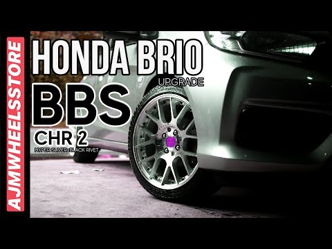 BBS CHR2 HYPER SILVER+BLACK RIVET ON HONDA BRIO // AJMWHEELSSTORE