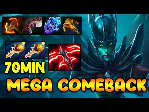 MEGA COMEBACK [ Phantom Assassin ] CRAZY 70MIN TEAM FIGHT - DOTA 2 GAMEPLAY