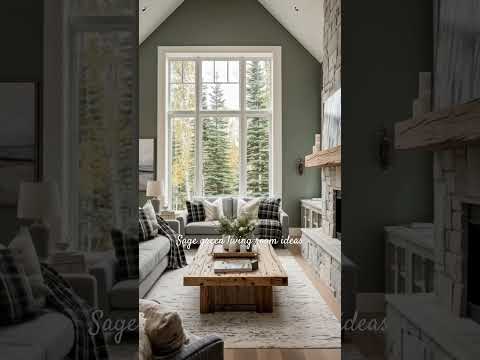 Sage green living room ideas #sagegreen #livingroom #livingroomdecor #greeninterior