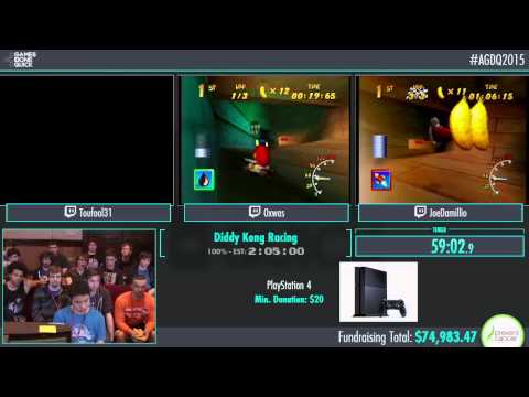 Diddy Kong Racing Race of Toufool v 0xwas v JoeDamillio in 2:00:00 - AGDQ2015 - Part 4