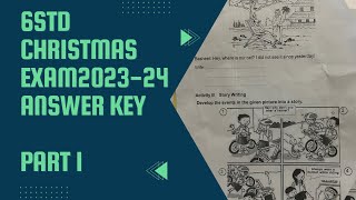 Class 6 ENGLISH Christmas Exam Answer Key 2023-202